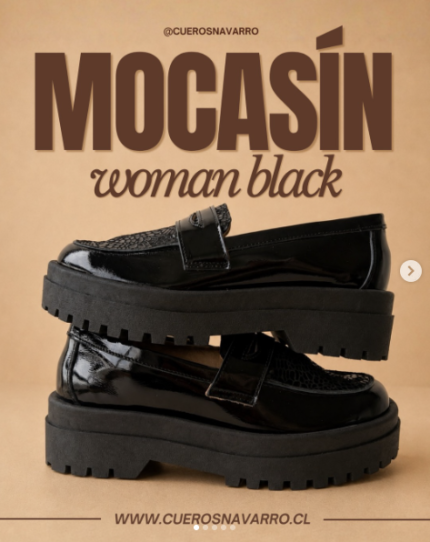 cueros navarro mocasin mujer woman black 3